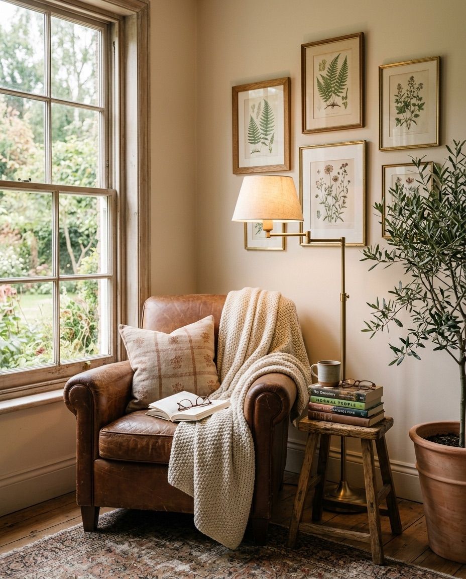 A cozy reading corner in Mira's home